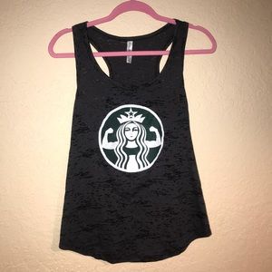 Starbucks style workout burnout tank